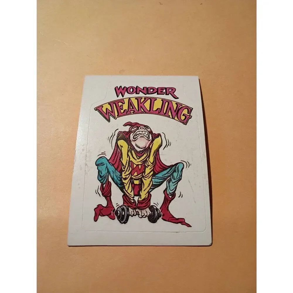 1983 General Mills Zero Hero Trading Card Sticker Vintage #56 Wonder Weakling